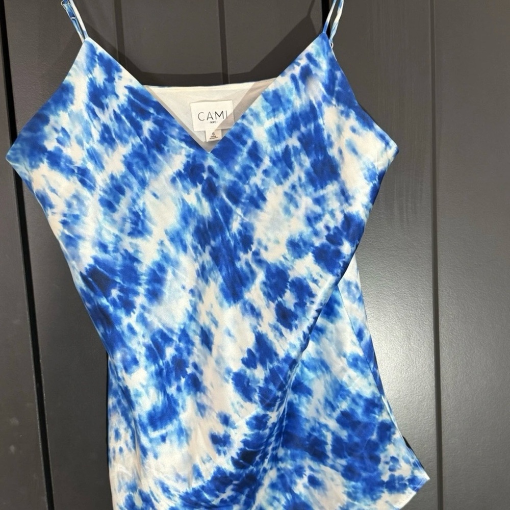 Cami NYC Silk Blue and White Tie-Dye Women's- size S